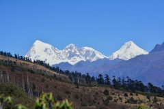 Der Berg Jhomolhari vom Chele La Pass aus gesehen